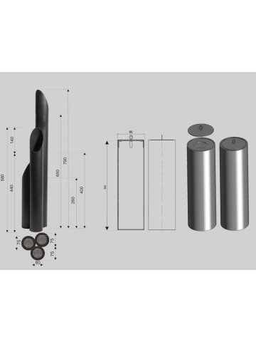 scheda CUMBAL MINI - Biocamino freestanding da pavimento