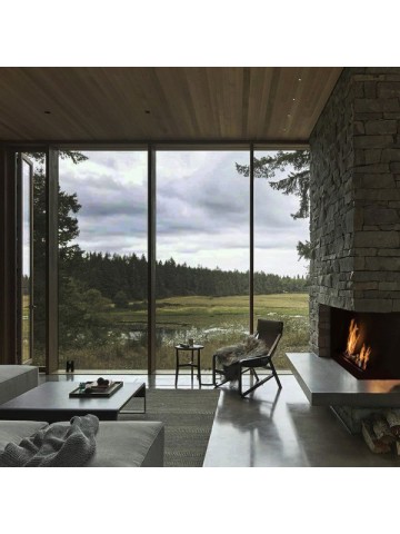 FALA 900/160 - Insert bioéthanol avec vitre de protection Brûleur Encastré Avec Récipient de Sécurité