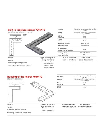 CORNER L 700 - Quemador de Bioetanol de Empotrar en Esquina/Mechero